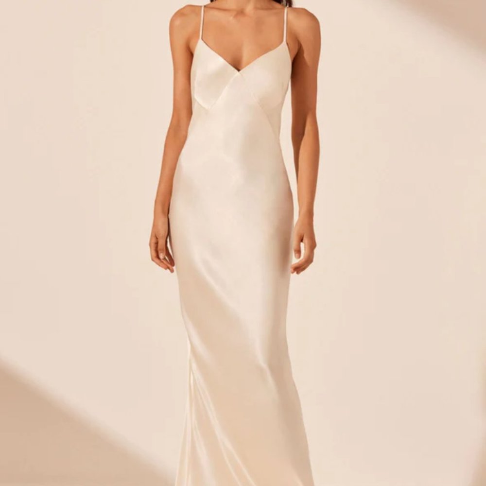 Shona Joy La Lune Low Back Maxi Dress in Cream